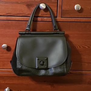 Coach Turnlock Black Leather Handbag NWOT